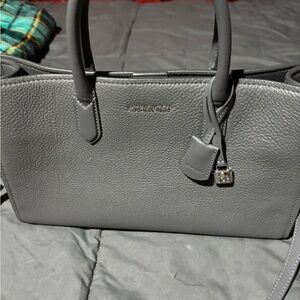 Michael Kors Gray Leather Tote Bag